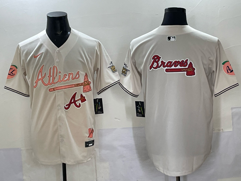 Men Atlanta Braves blank cream Nike 2025 MLB Jersey style 009->atlanta braves->MLB Jersey